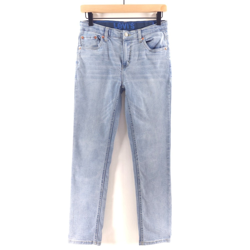 Levis Kids Jeans 502 Regular Taper Size 16 Reg 27x28 Light Wash Blue Stretch